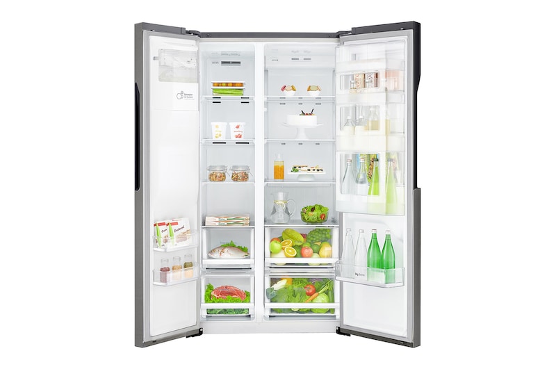LG Réfrigérateur Américain | 606L | Compresseur linéaire | Total No Frost | Smart Diagnosis | Moist Balance Crisper | Door in Door ® | F, LG GSJ360DIDV